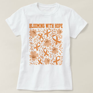 Camiseta Sangue com Leucemia Floral e Laranja de Esperança