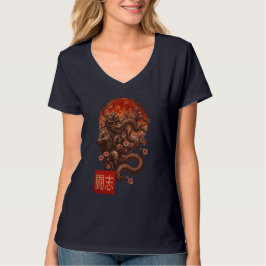 Camiseta Sangue Moon Yokai - Arte Japonesa Escura