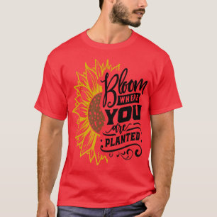 Camiseta Sangue Onde Você Plantou Excelente Sunflower Motiv