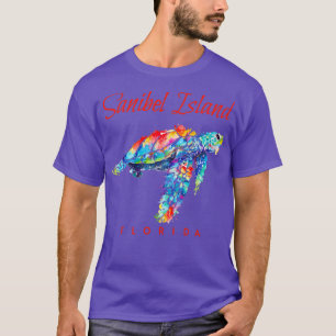 Camiseta Sanibel Island Florida Watercolor Sea Turtle