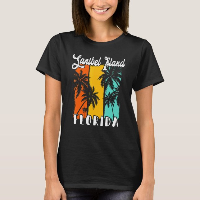 Camiseta Sanibel Island Palm Trees Beach Florida Vacation F (Frente)