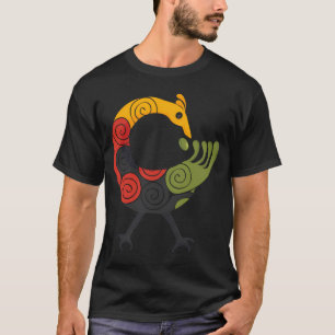 Camiseta Sankofa Bird Adinkra Art Em Cores Pan-Africanas