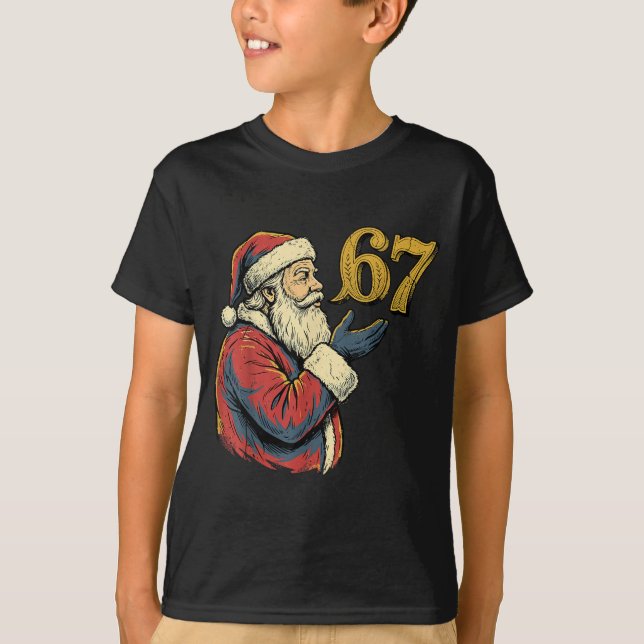 Camiseta Santa 67 Number Funny Christmas Meme Se  (Frente)