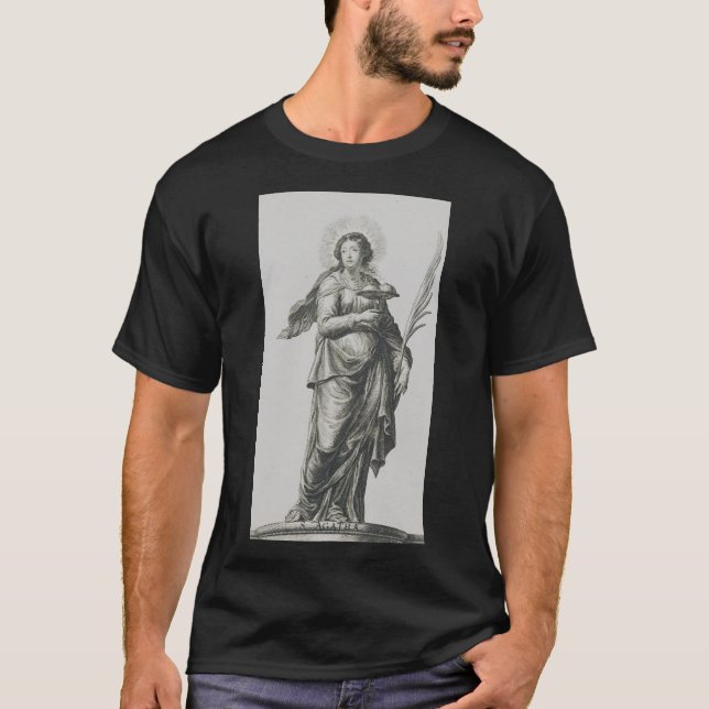 Camiseta Santa Ágata da Sicília Graça Vulcânica Arte (Frente)