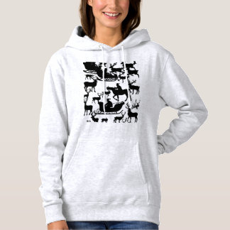 Camiseta Santa and deer chrismas sweat-shirt for ladies 