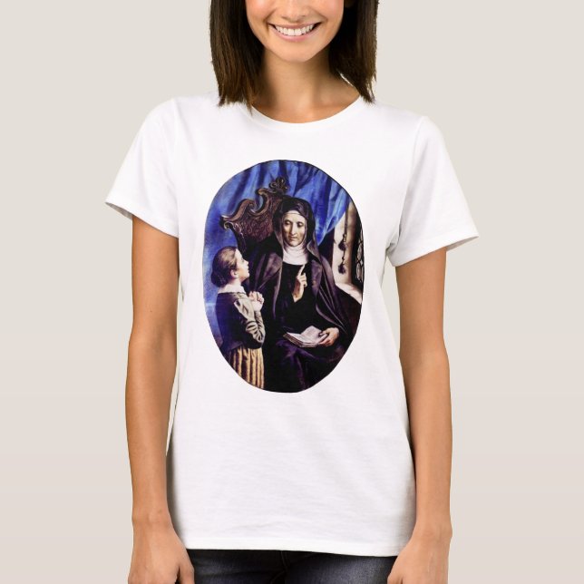 Camiseta Santa Ângela Mérici Padroeira dos Educadores e  (Frente)