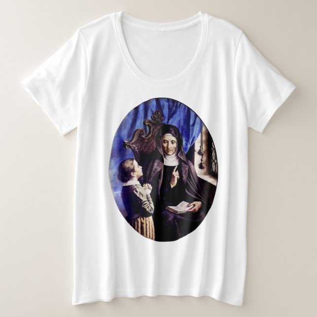 Camiseta Santa Ângela Merici Padroeira dos Educadores e  (Frente do Design)