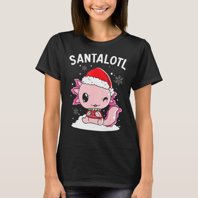 Camiseta Santa Axolotl Amphibian Merry Christman Xmas Day A (Frente)
