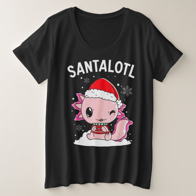 Camiseta Santa Axolotl Amphibian Merry Christman Xmas Day A (Frente do Design)