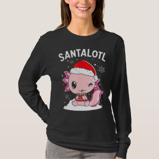 Camiseta Santa Axolotl Amphibian Merry Christman Xmas Day A