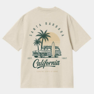Camiseta Santa Barbara Califórnia Estação de Surf Vintage W