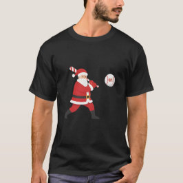 Camiseta Santa Beisebol Seis Sete Meme Natal Festivo