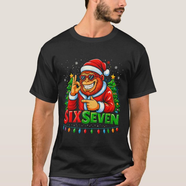 Camiseta Santa Bigfoot Christmas Sasquatch 67 Funny Meme Si (Frente)