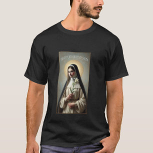 Camiseta Santa Catarina de Siena Católica Confirmação Santa