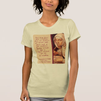 Camiseta Santa Catarina de Siena Comece a Ser Valente Catól