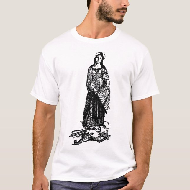 Camiseta Santa Cecília com violino por Rafael (Frente)