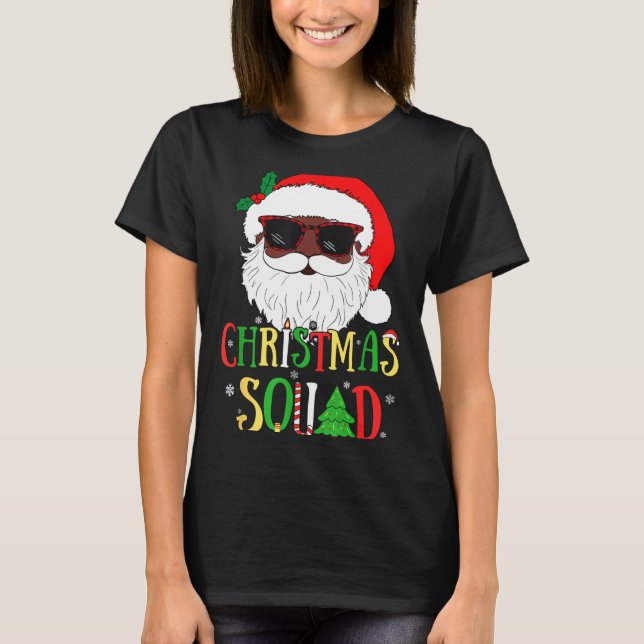 Camiseta Santa Christmas Squad Black Men African American P (Frente)