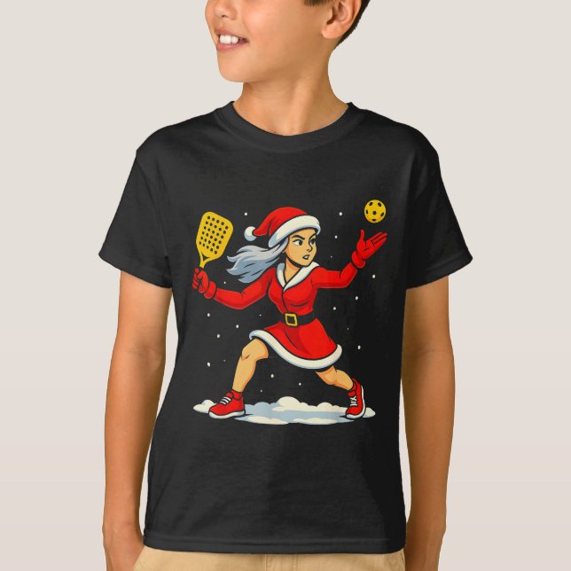 Camiseta Santa Ckleball Player Christmas Snow Xmas Pajamas  (Frente)