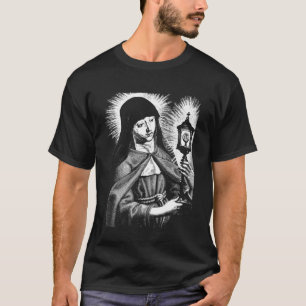 Camiseta Santa Clara de Assis Italiana Santa Católica Mulhe