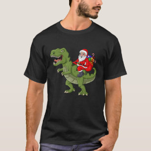 Camiseta Santa Claus Andando A Rex O Natal Garotas