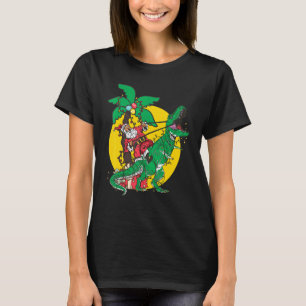 Camiseta Santa Claus Andando De Natal Dino Trex Tree Rex Xm