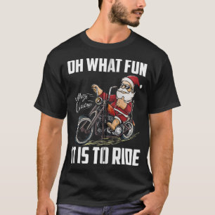 Camiseta Santa Claus Andando Motocicleta Legal Biker Chri