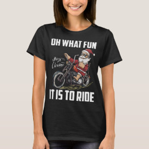 Camiseta Santa Claus Andando Motocicleta Legal Biker Chri