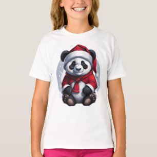 Camiseta Santa Claus Baby Panda Natal