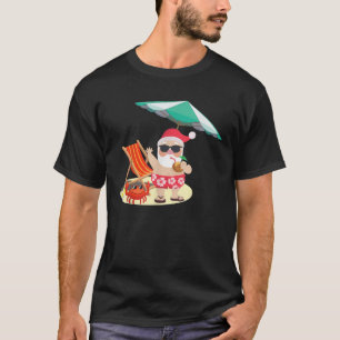 Camiseta Santa Claus Beach Engraçado Verão Natal Em Julho T