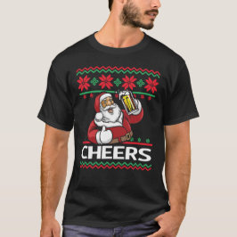 Camiseta Santa Claus Beer Bebendo anima o Natal feio