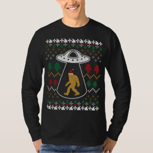 Camiseta Santa Claus Bigfoot Ufo Sasquatch Ugly Christmas S