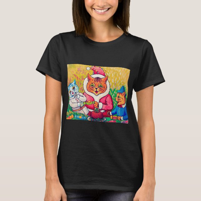 Camiseta Santa Claus Cat, Louis Wain (Frente)