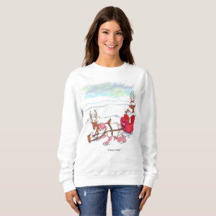 Camiseta Santa Claus Coup mulheres camisola branca