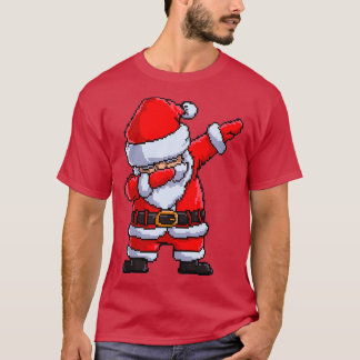 Camiseta Santa Claus Dabbing Pixel Art Dab Dance de Natal