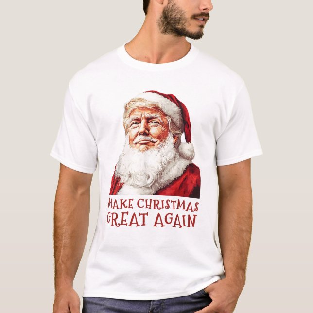 Camiseta Santa Claus Donald Trump Faz Excelente De Natal No (Frente)