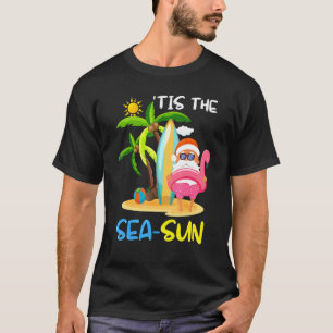 Camiseta Santa Claus Flamingo Float Este É O Natal Do Sol D