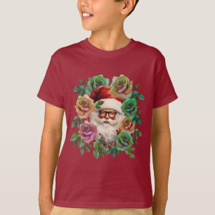 CAMISETA SANTA CLAUS FLORAL NATAL GIFT