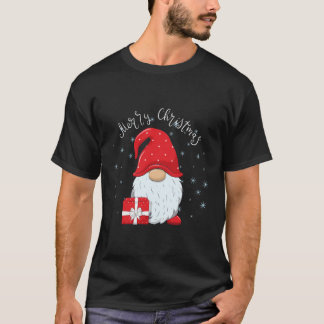 Camiseta Santa Claus Garden Gnomo Feliz Natal Garota
