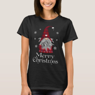 Camiseta Santa Claus Garden Gnomo Feliz Xadrez de Natal