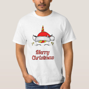 Camiseta Santa Claus Geek de Natal do Unicórnio Engraçada