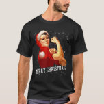 Camiseta Santa Claus Hat Christmas Rosie the Riveter Shirt<br><div class="desc">Santa Claus Hat Christmas Rosie the Riveter Shirt</div>