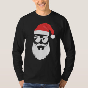 Camiseta Santa Claus Hat Óculos domingos Barba Papai noel C