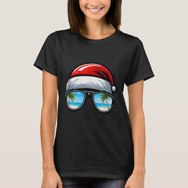 Camiseta Santa Claus Hat Sungles Beach Christmas In July  (Frente)
