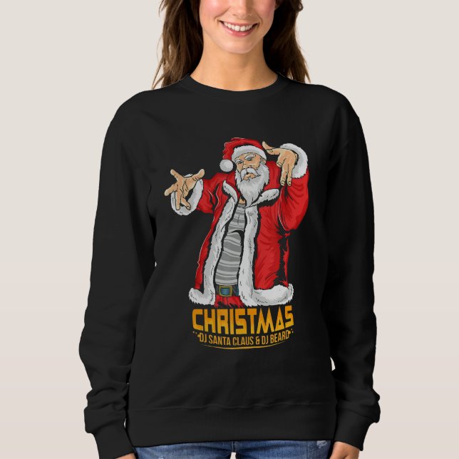 Camiseta Santa Claus Hip Hop DJ Music Xmas Pajama Christmas (Frente)