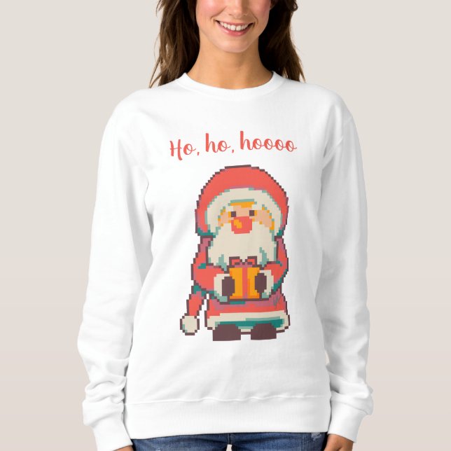 Camiseta Santa, Claus Ho, Ho, Pixelart, Pixel Art  (Frente)