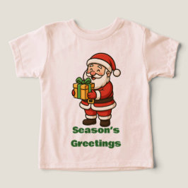 Camiseta Santa Claus Holding Gift Box Illustration