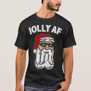 Camiseta Santa Claus Jolly Af Adulto Engraçado Roupa de Nat