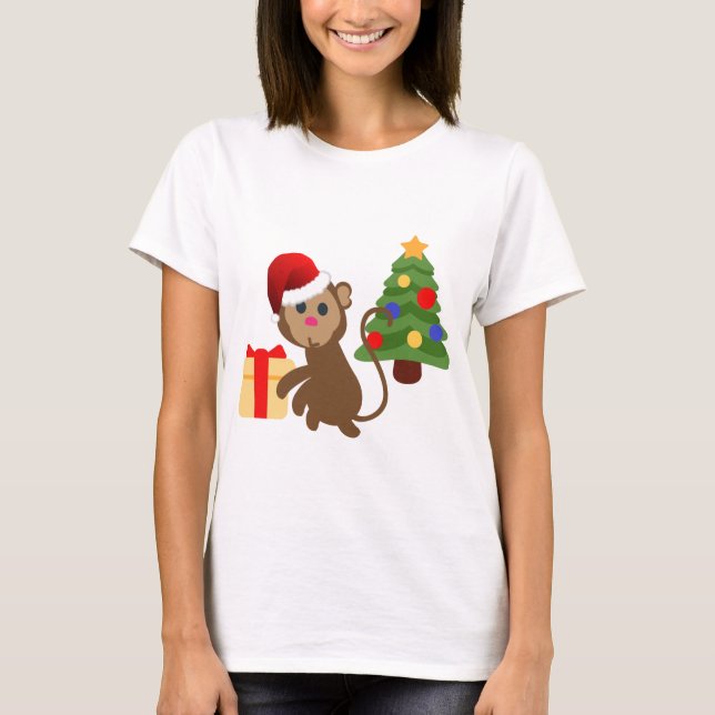 Camiseta santa claus monkey emoji (Frente)