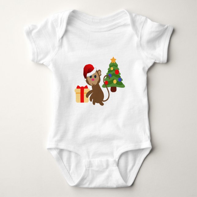 Camiseta santa claus monkey emoji (Frente)