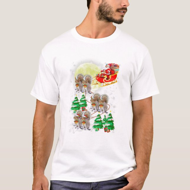 Camiseta Santa Claus Riding Squirrel (Frente)